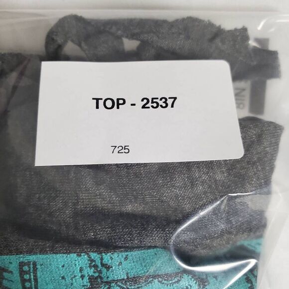 Vanity 2XL Gray Fringe Hem Elephant Cross Graphic Top Boho Dolman Tee - Picture 7 of 7